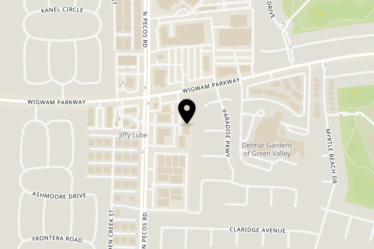 Map showing the location of Tony's Gyros Greek Cuisine on 2555 Wigwam Pkwy in Henderson